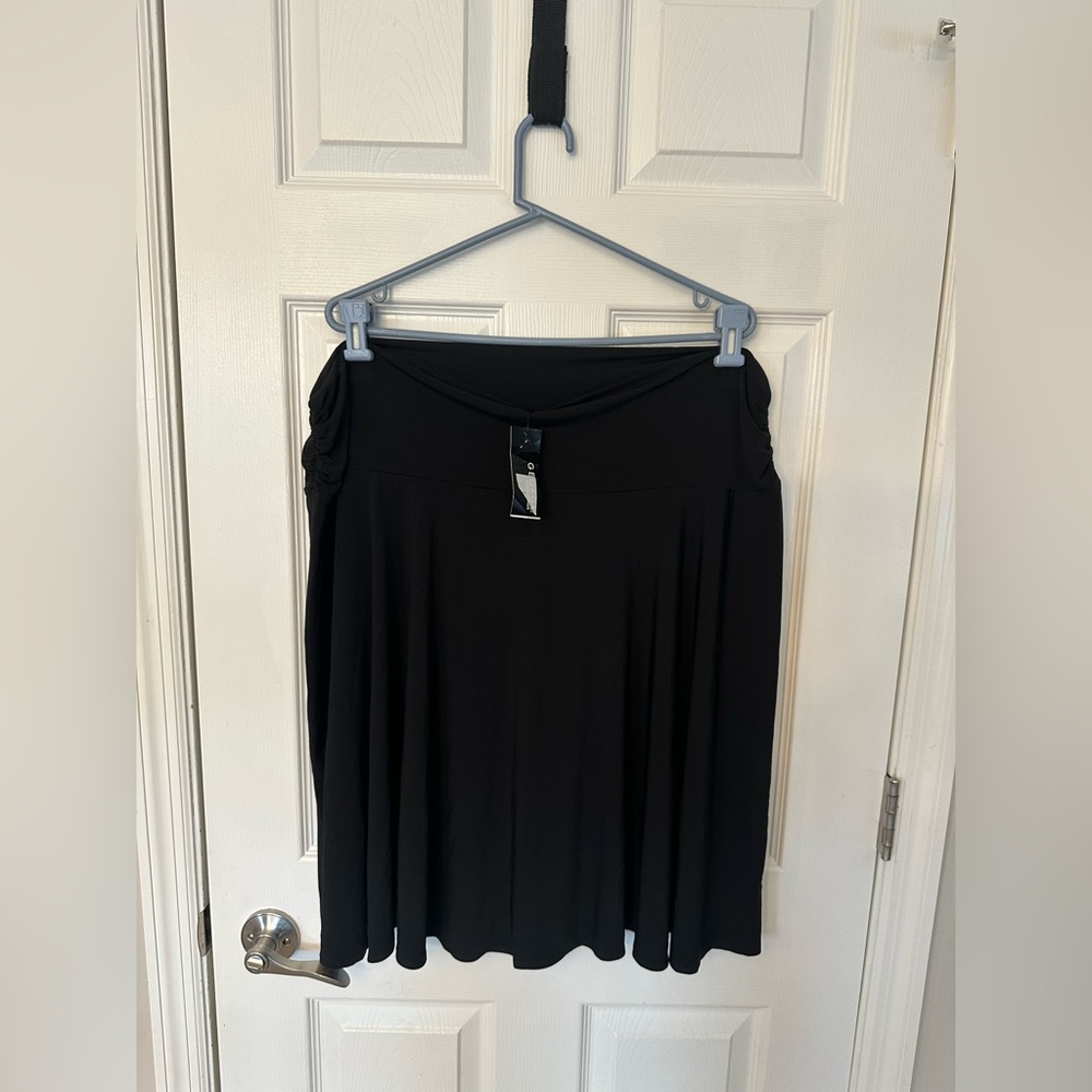 NEW George black women’s side rouched skirt size 3X 22W-24W soft great quality